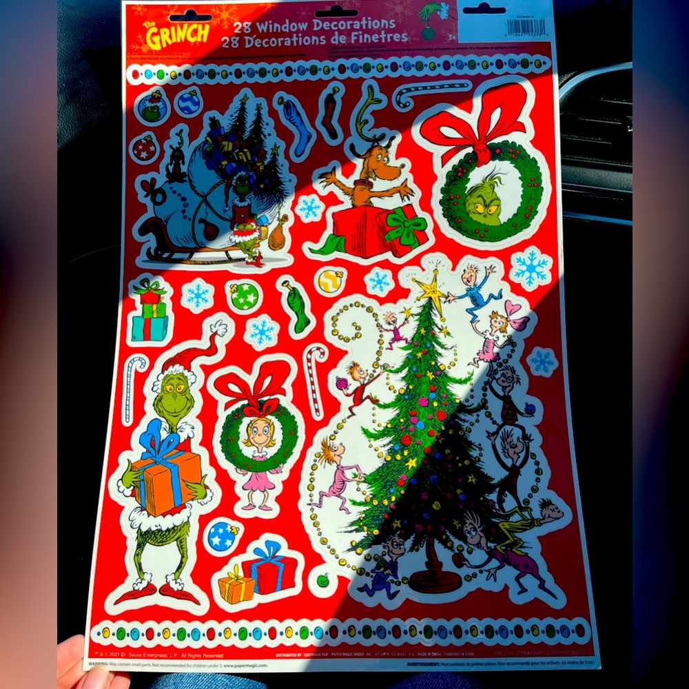 Window clings grinch Christmas brand new never used